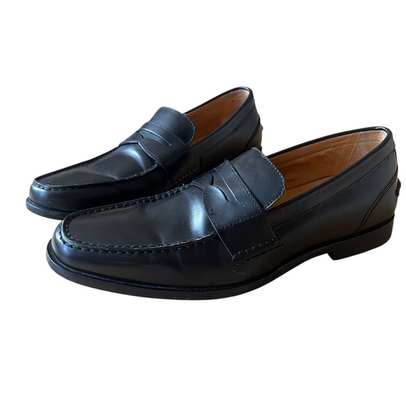 ROCKPORT DRESS SLIP ON PENNY LOAFERS MENS 9 LEATHER CAREER OFFICE WEDDING BLACK - Picture 1 of 12